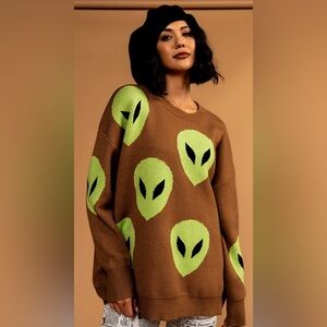 Dressed in LaLa Too Cool For You oversized alien sweater, size S/M